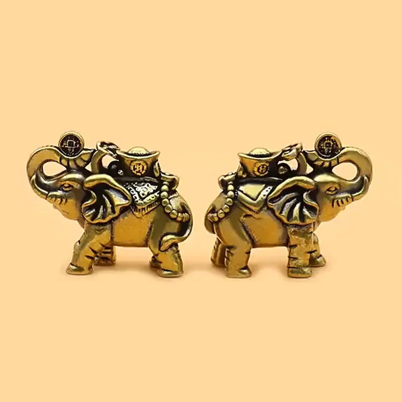 Brass Elephant Mini Figurine – Lucky Desk & Home Décor