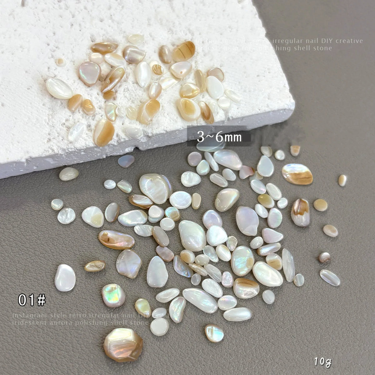 Natural Abalone Shell Nail Charms | Aurora Flatback Stones