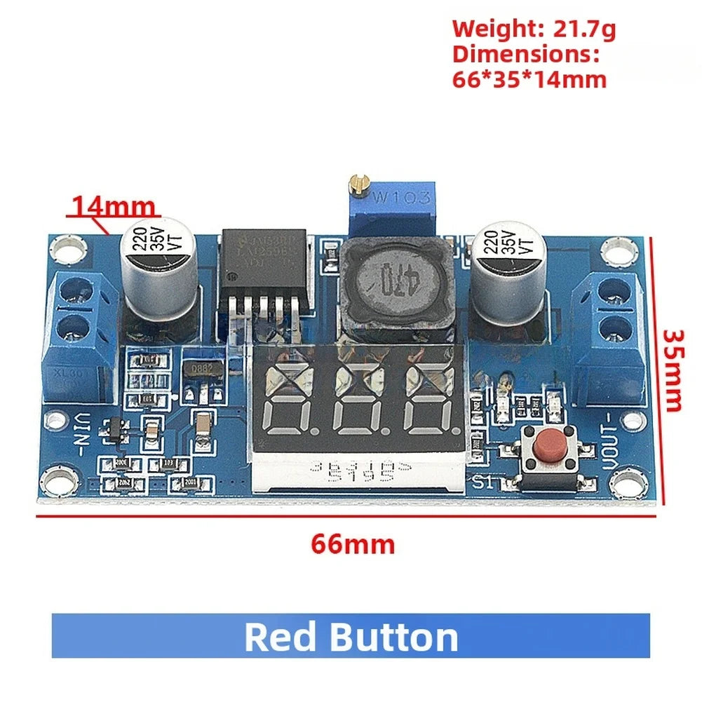 5-Pack LM2596S Step-Down Voltage Regulator Module w/ Display Voltage Regulator Module PRIMED