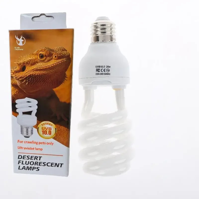 UVB Reptile Lamp 13W/26W 5.0 & 10.0 – Terrarium Basking Light Reptile UVB Lamp PRIMED A 26W 10