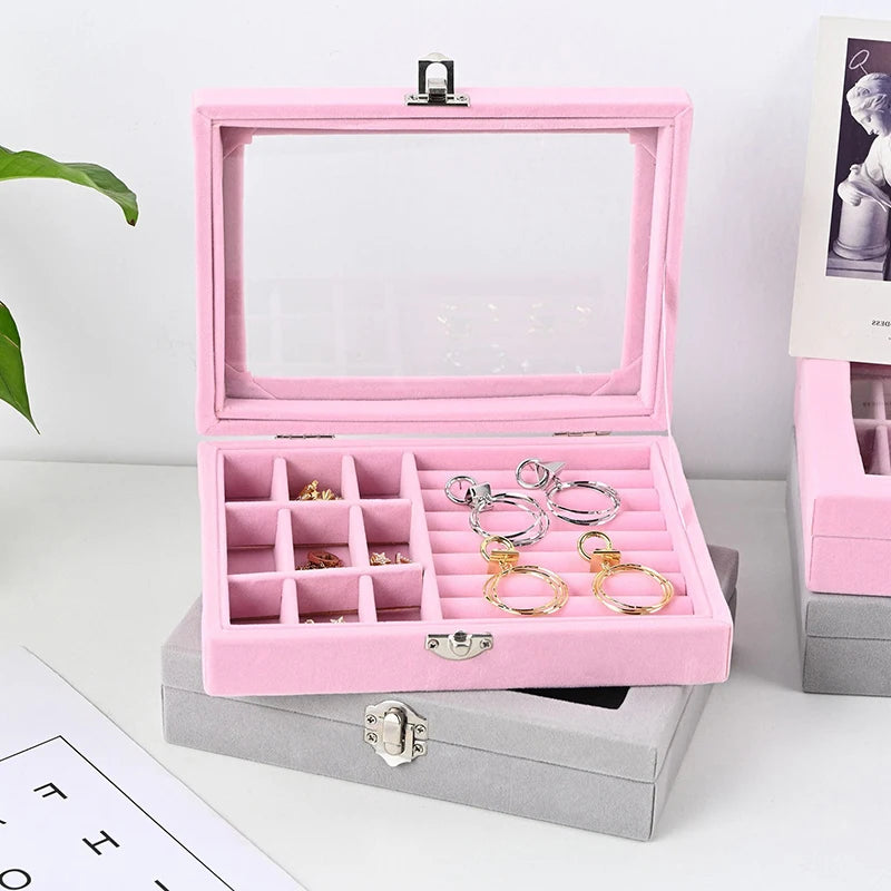 Velvet Jewelry Display Box – Ring, Earring & Bracelet Organizer