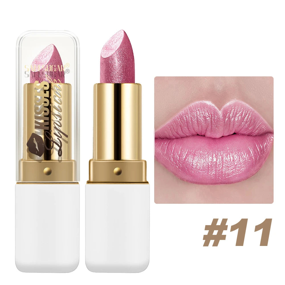 SAM SUGAR Metallic Matte Lipstick – Waterproof Pearlescent Gloss