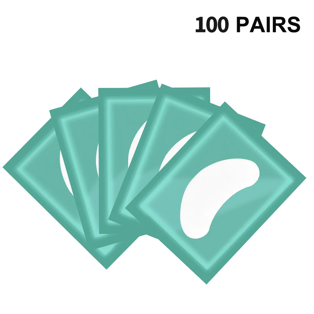100 Pairs Hydrogel Under Eye Pads for Eyelash Extensions Eyelash Extension Pads PRIMED PT-100pcs Light Blue