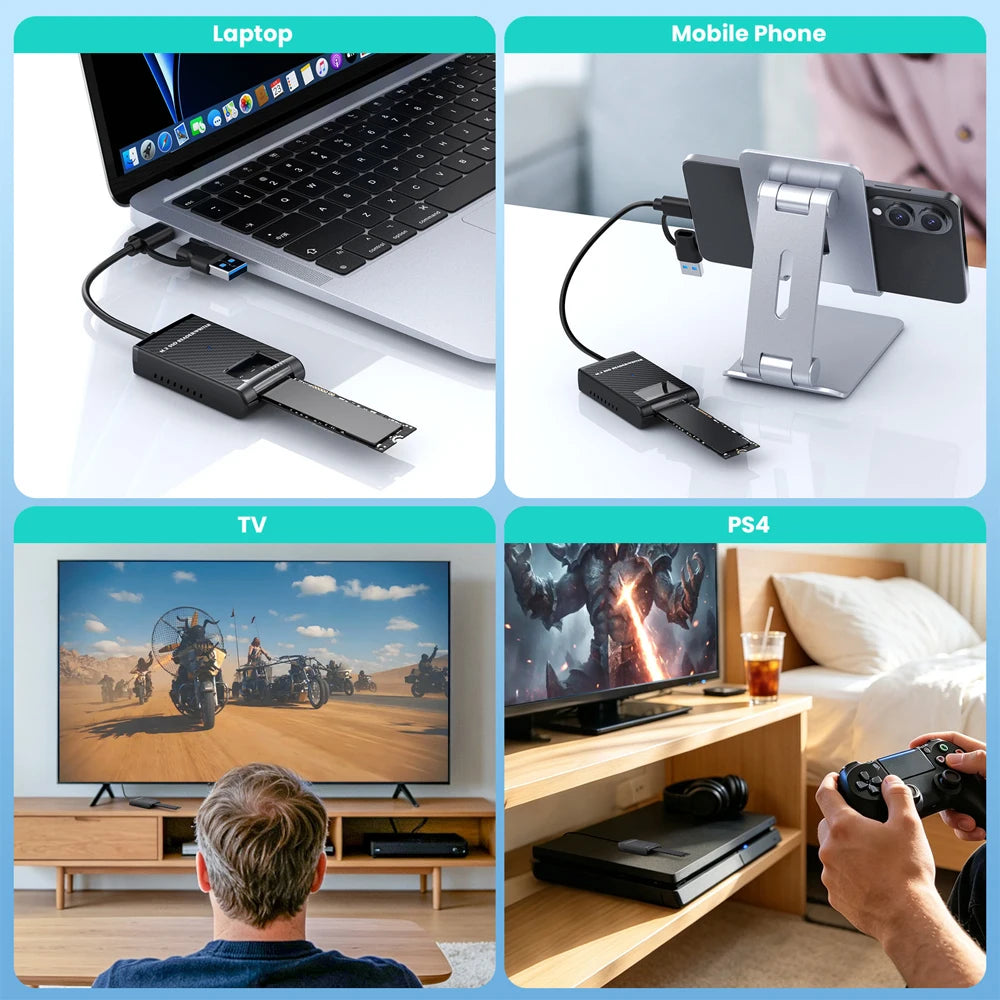 10Gbps USB-C M.2 NVMe SSD Enclosure – Toolless Mac & Windows SSD Enclosure PRIMED