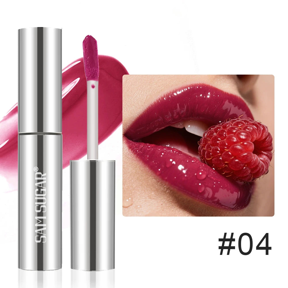 SAM SUGAR Mirror Lip Gloss – Waterproof Hydrating Raspberry