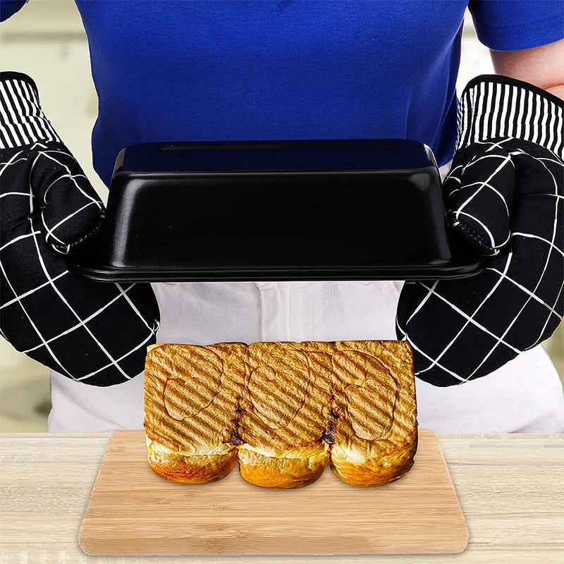 LMETJMA Nonstick Carbon Steel Bread Loaf Pan – Rectangle Tin Nonstick Loaf Pan PRIMED