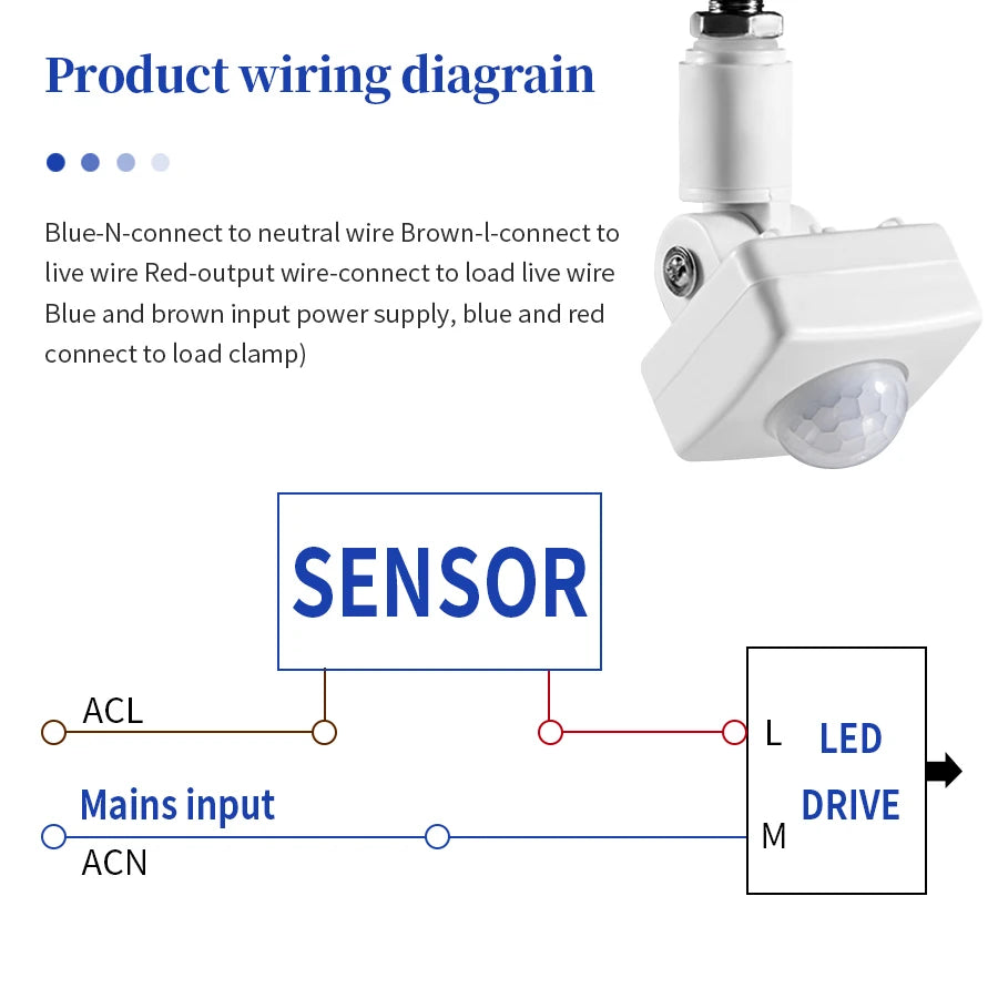 PIR Motion Sensor Light Switch 120° Adjustable Delay AC 110-240V Motion Sensor Switch PRIMED