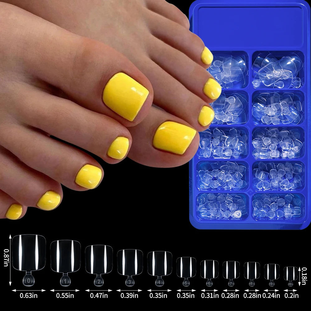 120Pcs French Press-On Toenails – Ultra-Thin Full Cover Acrylic