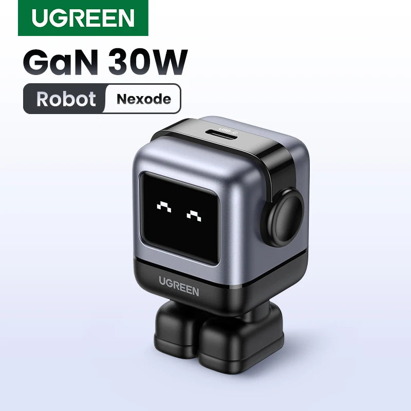 UGREEN 30W GaN USB-C Fast Charger PD3.0 PPS – Robot Design GaN USB-C Charger PRIMED