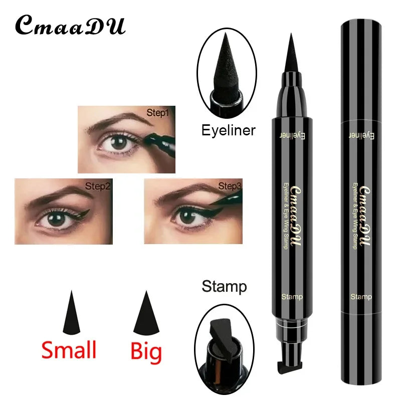 2-in-1 Stamp Eyeliner Pen – Waterproof Long-Wearing Double Head Stamp Eyeliner Pen PRIMED