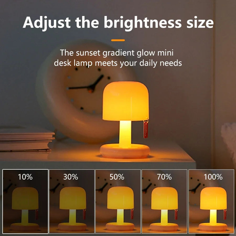 USB Rechargeable Sunset Mushroom LED Night Light Table Lamp LED Night Light PRIMED