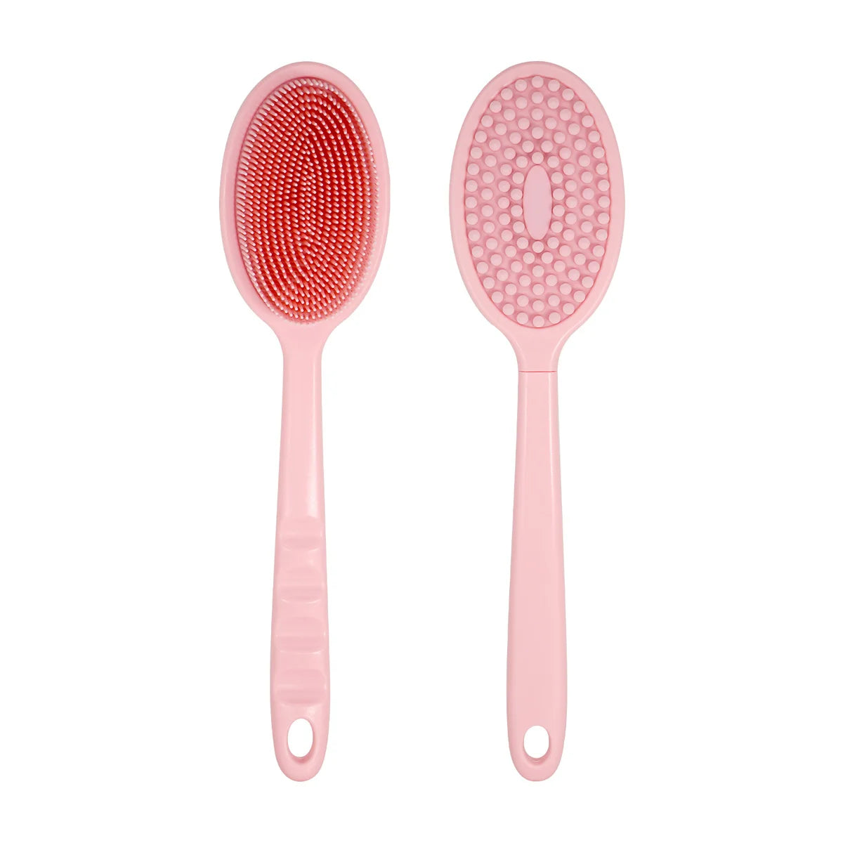 Long Handle Double-Sided Silicone Shower Body Brush Body Scrub Brush PRIMED GJ02-pink-02