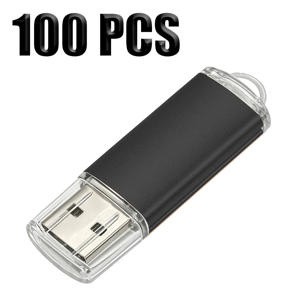 100-Pack Custom Logo Metal USB Flash Drives 4GB–128GB | Bulk