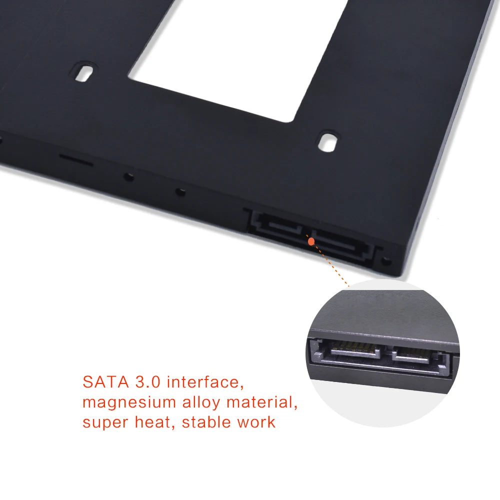TISHRIC HDD Caddy 9.5mm 12.7mm SATA SSD Hard Drive Enclosure HDD Caddy Enclosure PRIMED
