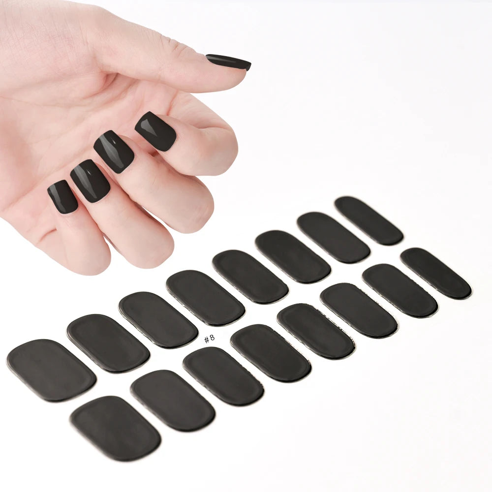 Semi-Cured Gel Nail Wraps Pink Tulip Floral | 16 Tips/Sheet