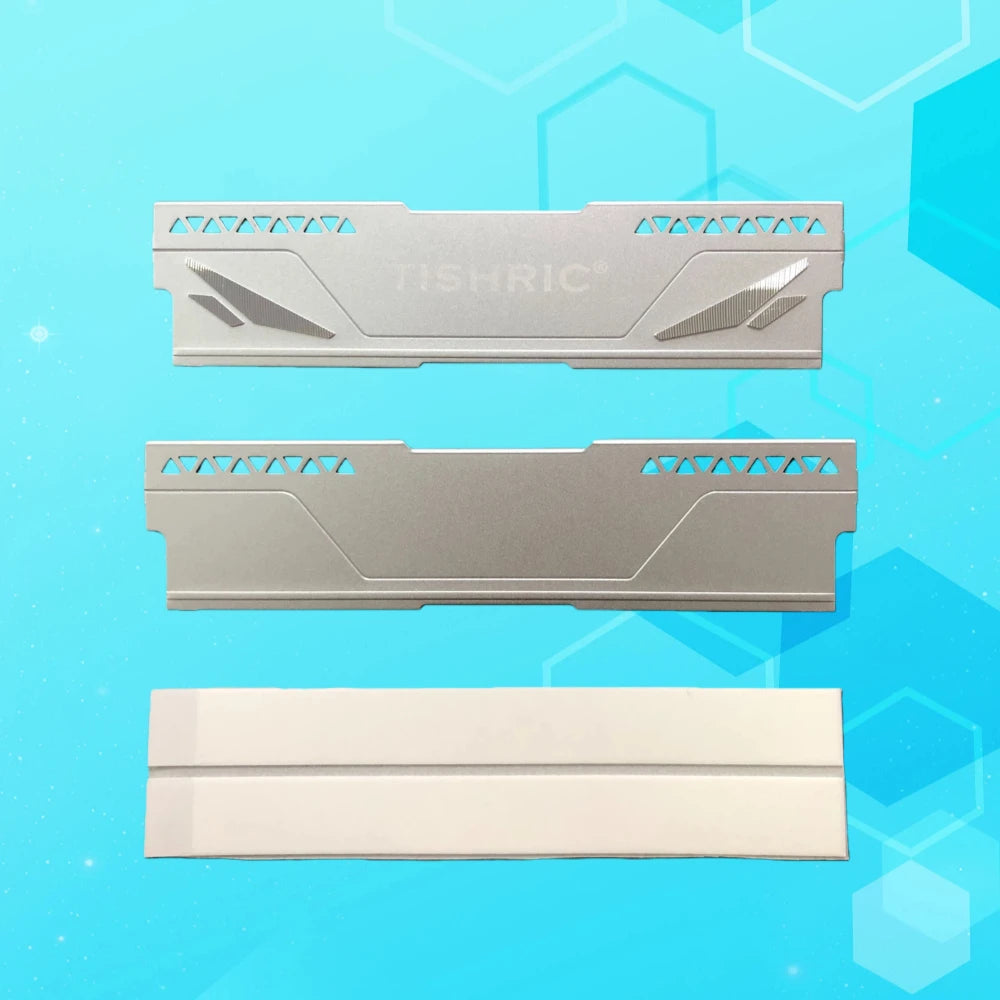 TISHRIC RAM Heatsink DDR5/DDR4/DDR3 Aluminum Cooler + Thermal Pads RAM Heatsink Cooler PRIMED Silvery 1PC China Mainland