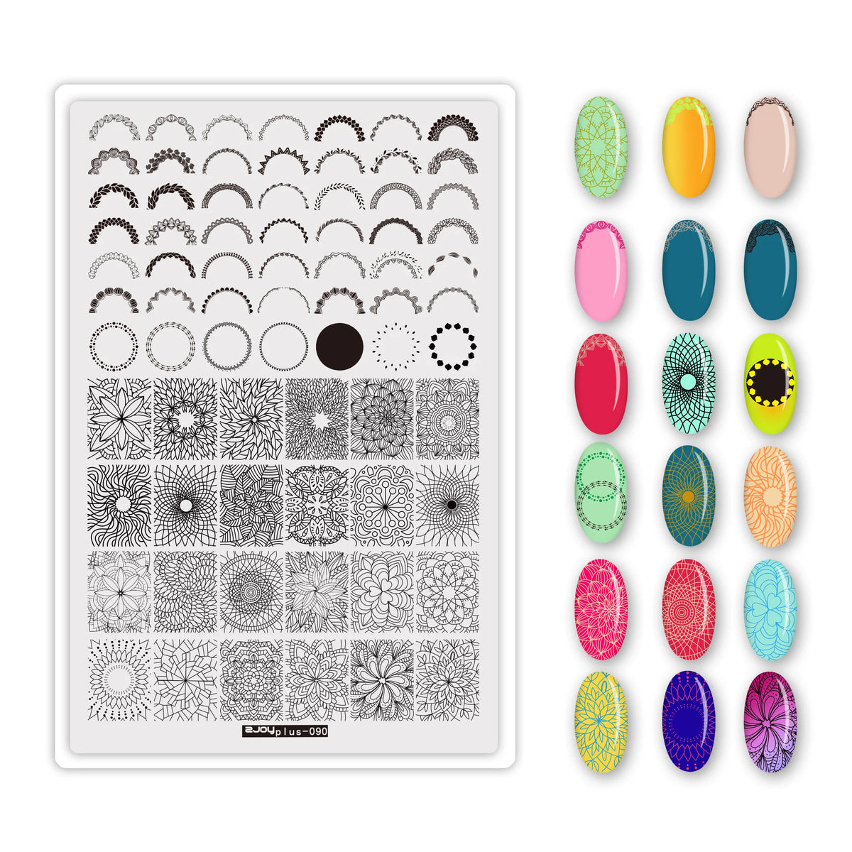 MAFANAILS Large Nail Stamping Plate 14.5x9.5cm – Letter Design Nail Stamping Plate PRIMED