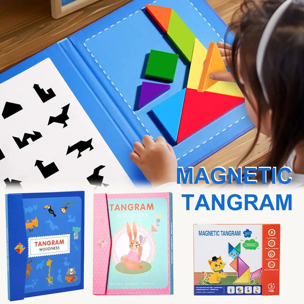 Magnetic Tangram Puzzle for Kids | Montessori Jigsaw Set Magnetic Puzzle Set PRIMED
