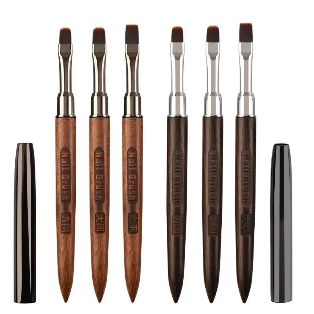 Wooden Nail Art Gel Brush – No Shed, Streak-Free With Cap