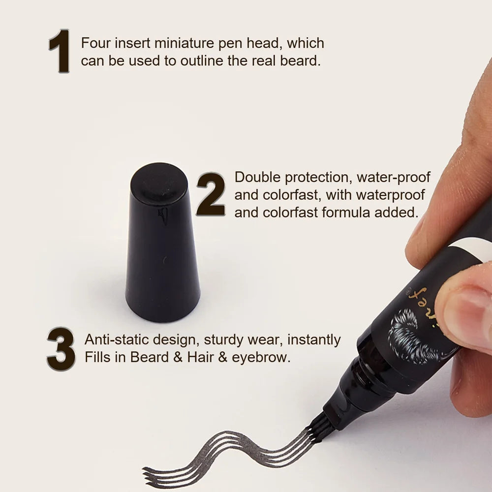 Waterproof Beard Filler Pen & Brush Set – Natural Finish Beard Filler Pen PRIMED
