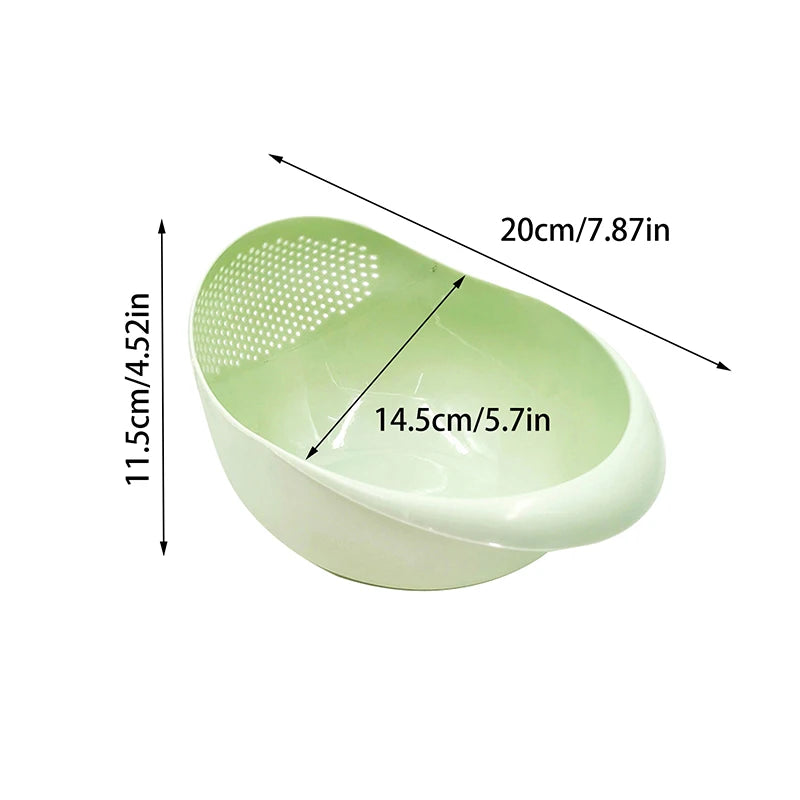 Plastic Rice Sieve Colander & Kitchen Drain Basket w/ Handles Kitchen Colander Strainer PRIMED