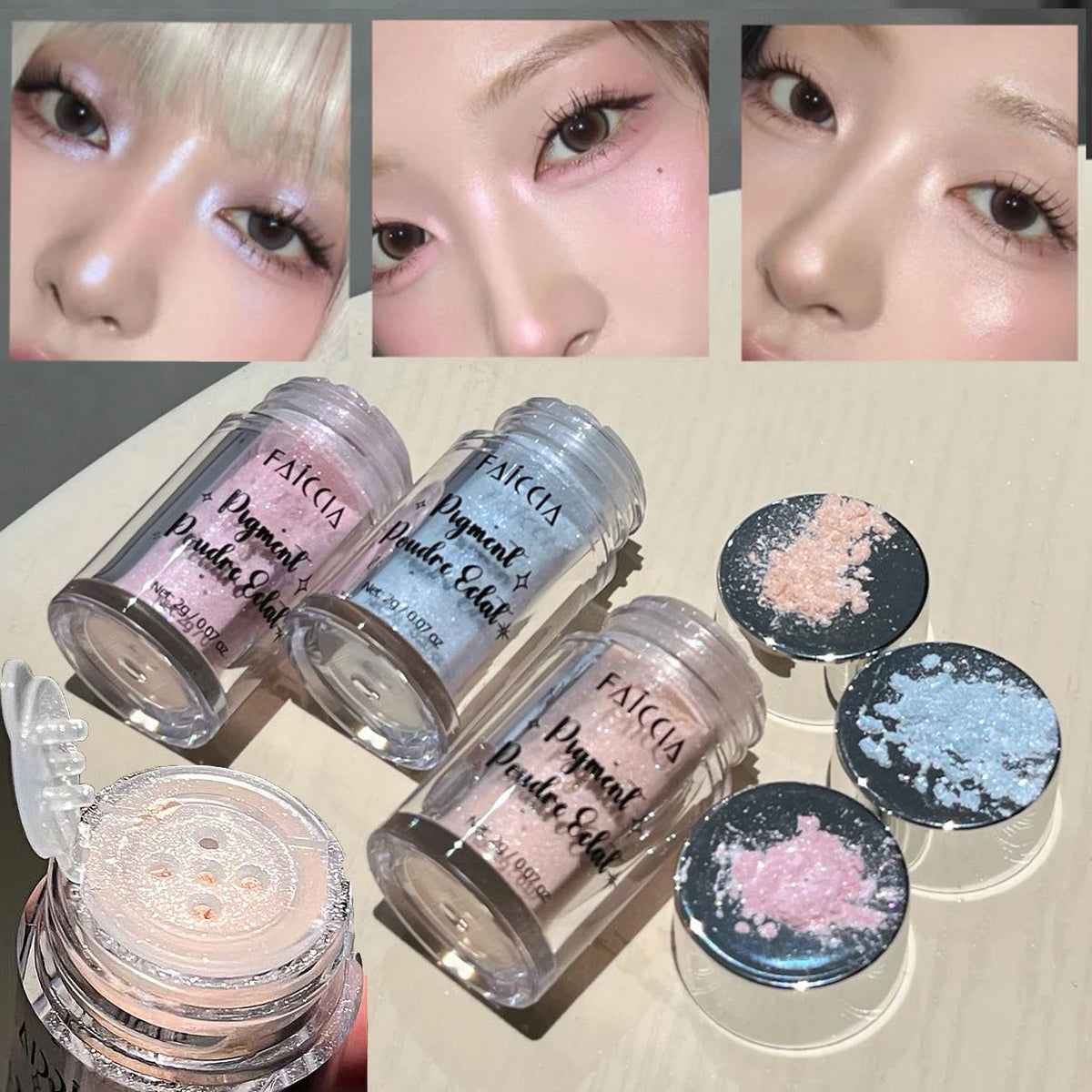 Aurora Peach Shimmer Loose Highlighter Powder – Face & Body Glow Shimmer Highlighter Powder PRIMED