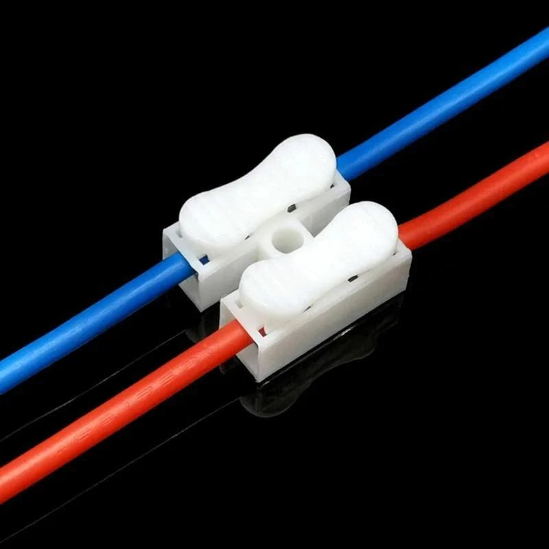 50/100Pcs CH-2 Spring Clamp Wire Connectors | No-Solder Quick Terminal Wire Terminal Connector PRIMED