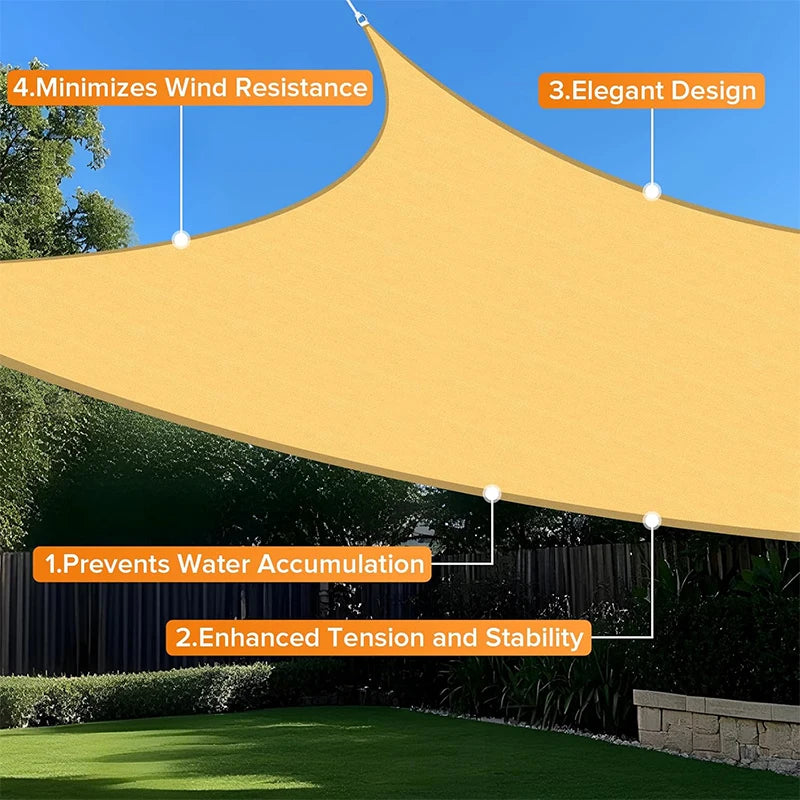 Sun Shade Sail Triangle & Rectangle HDPE Canopy – Patio Garden Sun Shade Sail PRIMED