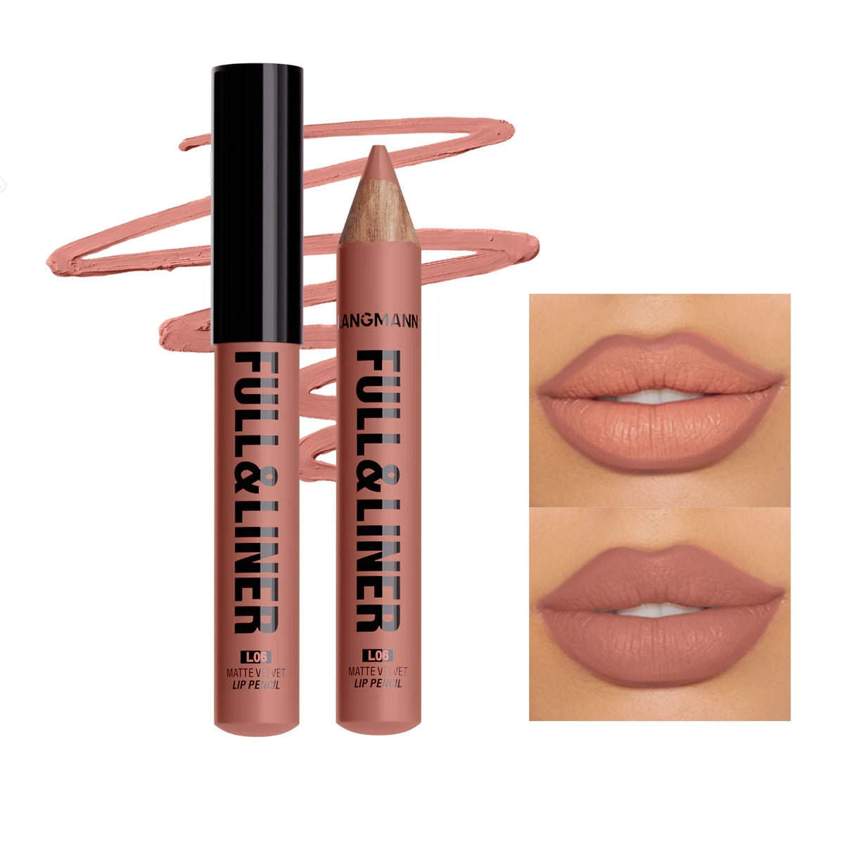 Wooden Matte Lip Liner Pencil – 12 Velvet Nude Shades