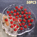 50Pcs 3D Strawberry Nail Charms – Kawaii Flat Back Resin Gems Nail Art Charms PRIMED 50pcs 10