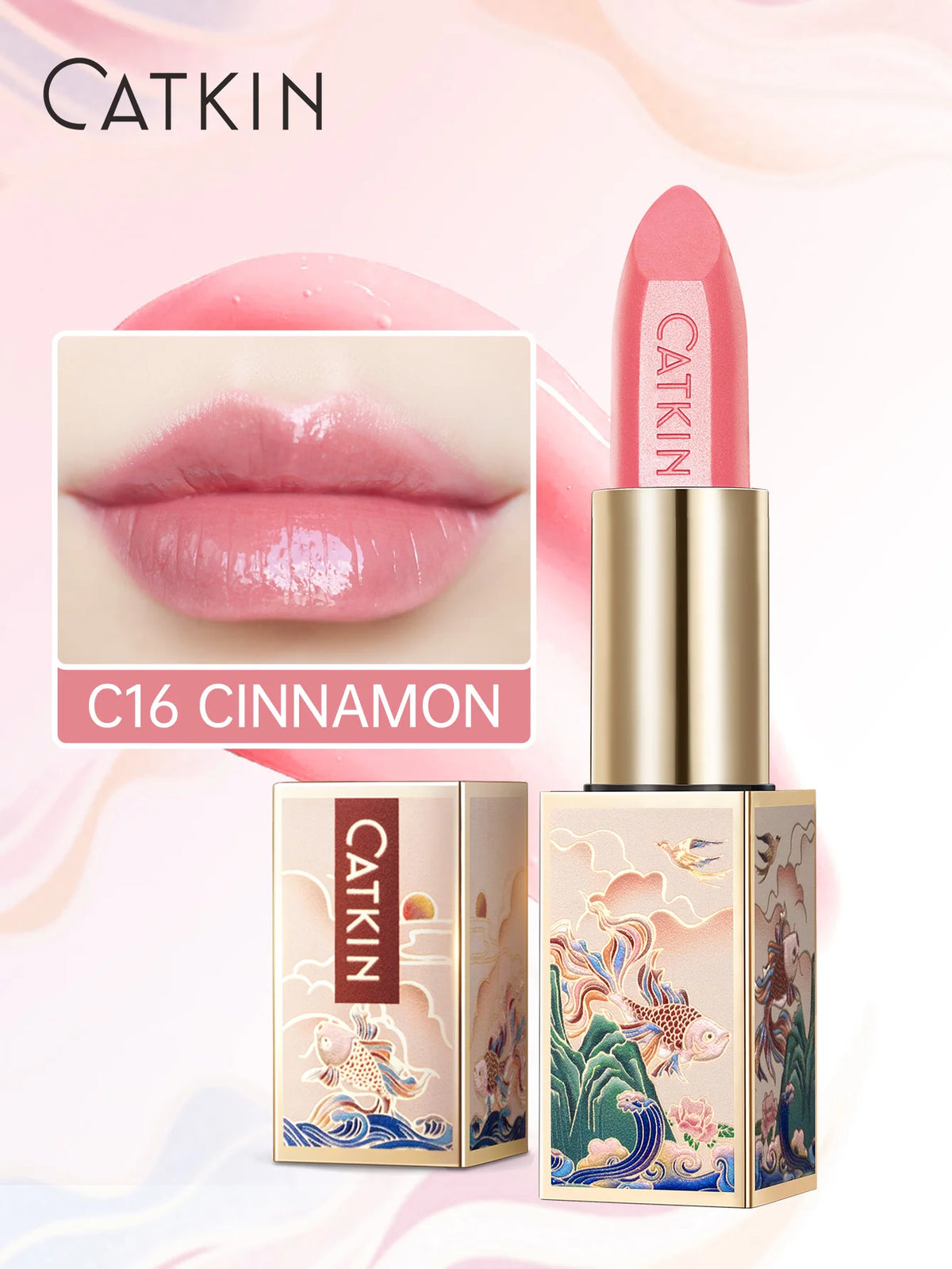 CATKIN Colored Lip Balm – Moisturizing & pH-Activated Glow Colored Lip Balm PRIMED C16 CINNAMON