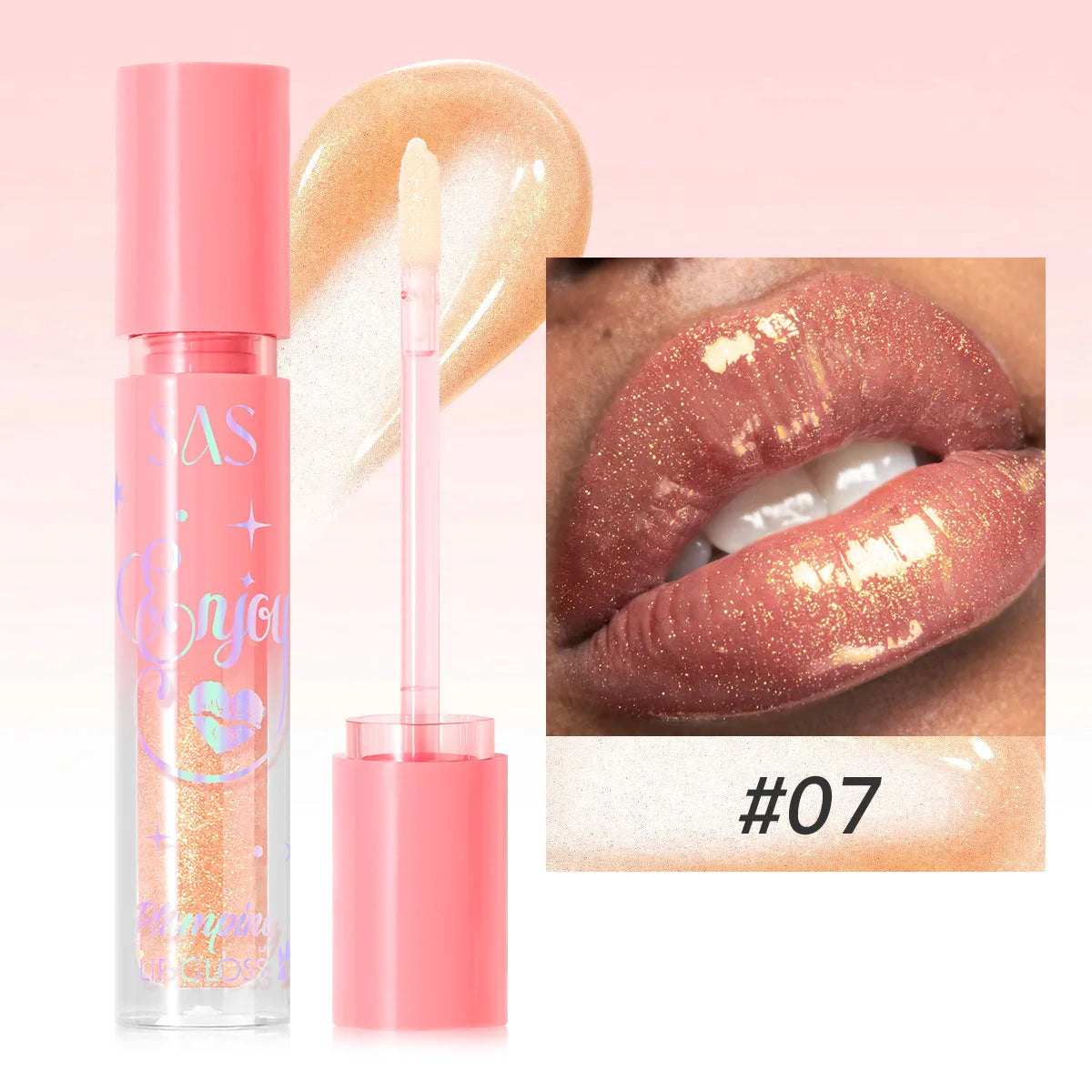 SAS Pearlescent Plumping Lip Gloss – Glitter Glaze Lipstick