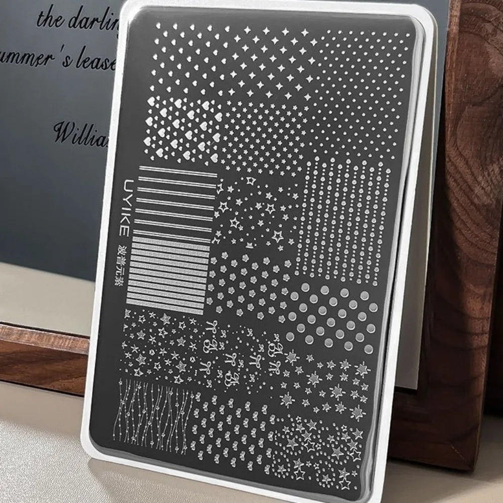 Star Moon Nail Stamping Plate – 3D Metal Transfer Tool