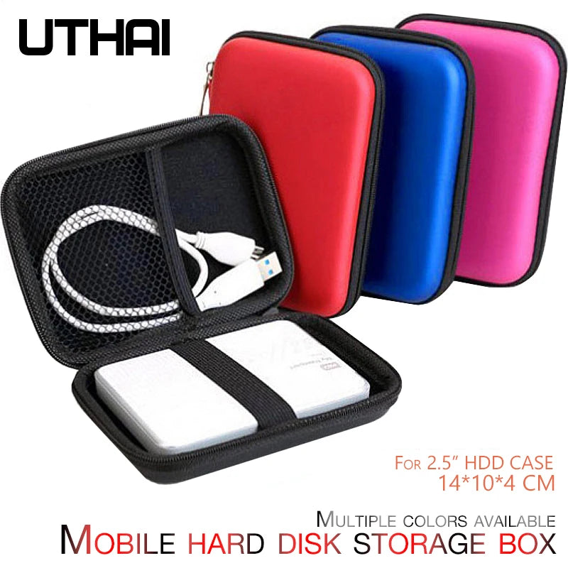 UTHAI 2.5" HDD Carrying Case – EVA Hard Drive Storage Bag HDD Carrying Case PRIMED