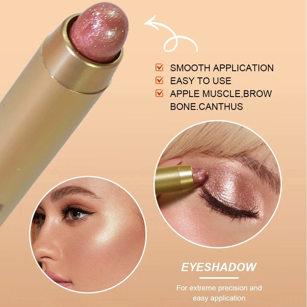 Double-Ended Eyeshadow Stick & Brush – 6 Pearlescent Shades Eyeshadow Stick PRIMED