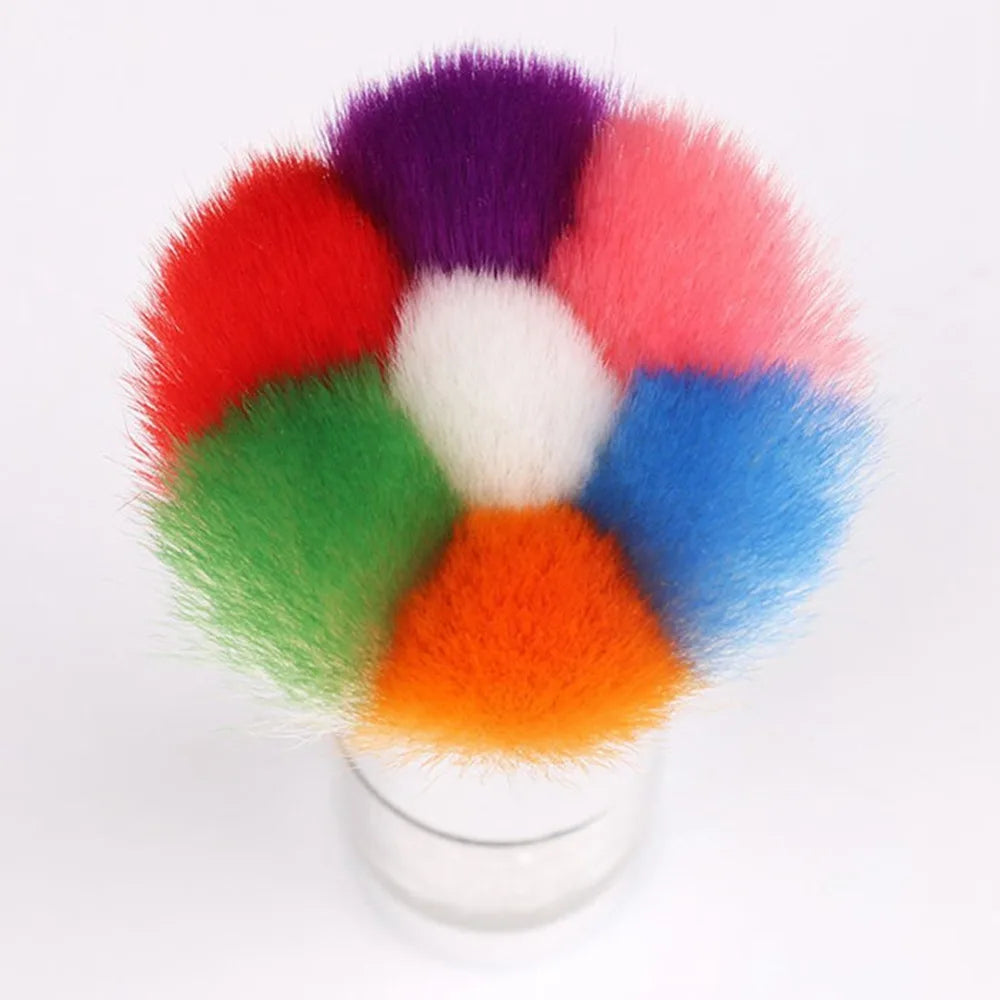 Petal Pattern Nail Dust Brush – Rhinestone Metal Handle