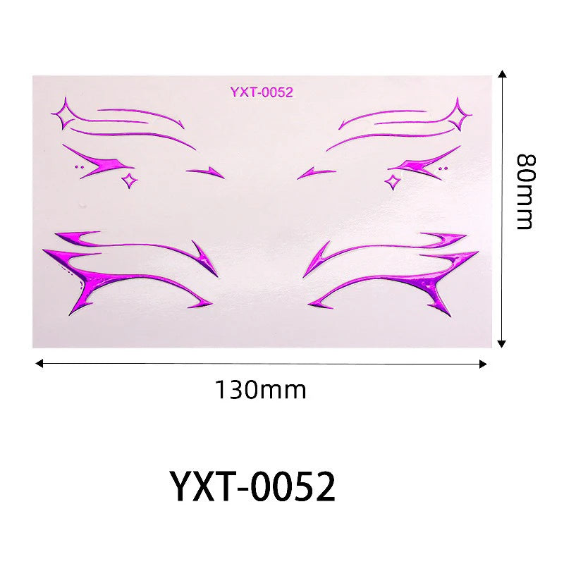 Purple Red Metallic Eye Makeup Stickers | Temporary Tattoo