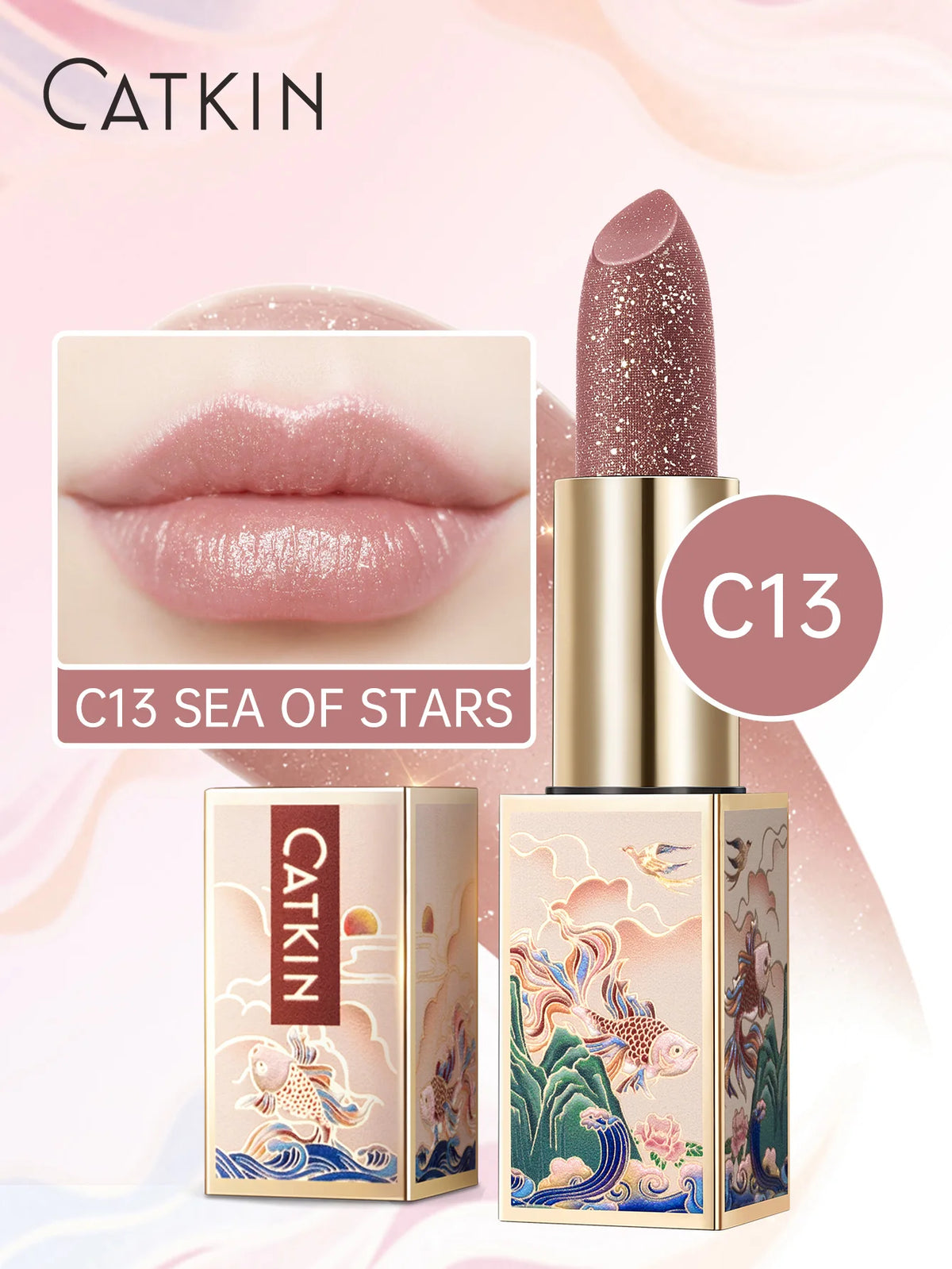 CATKIN Colored Lip Balm – Moisturizing & pH-Activated Glow Colored Lip Balm PRIMED C13 Sea of stars
