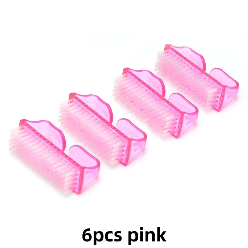 JEARLYU 6-Piece Clear Nail Brushes – Manicure & Pedicure Set