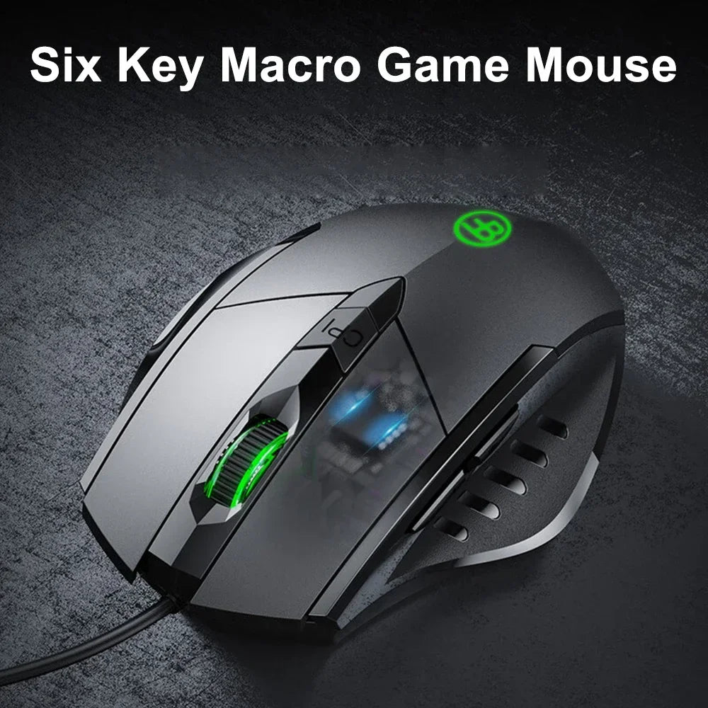 MissionFit Ergonomic USB Wired Mouse – 6 Buttons, 7200 DPI Wired Optical Mouse PRIMED