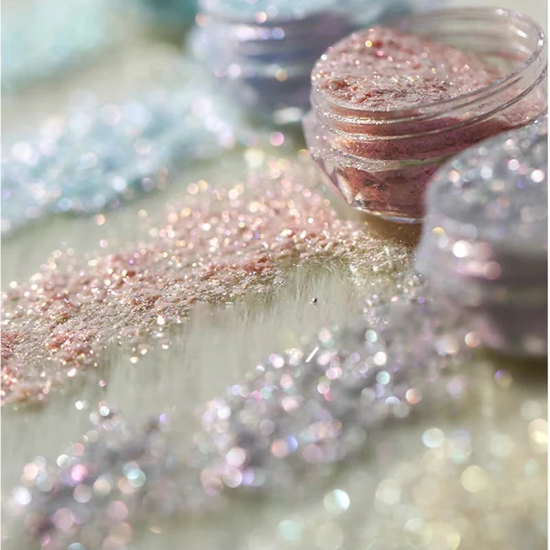 Opal Iridescent Nail Glitter Powder – 6 Neon Mirror Colors