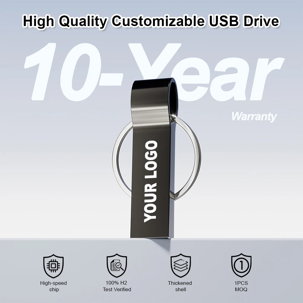JASTER Mini Metal USB Flash Drive 16–128GB | Custom Logo Key Ring USB Flash Drive PRIMED