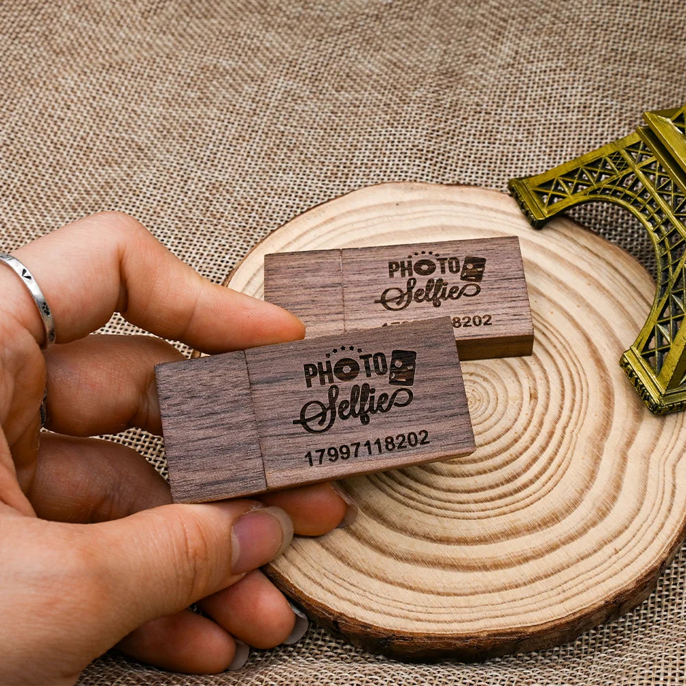 30-Pack Custom Logo Wooden USB 3.0 Flash Drive 16GB 32GB Gift Wooden USB Flash Drive PRIMED