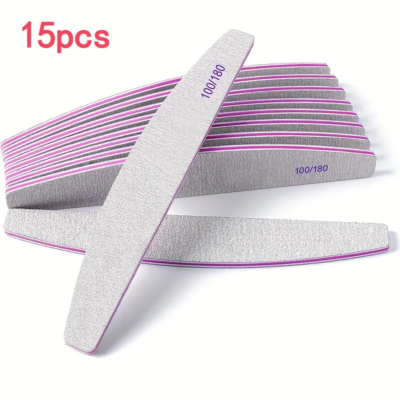 Professional Nail Files 10/25 Pcs Double Sided Emery Board 100/180 Grit