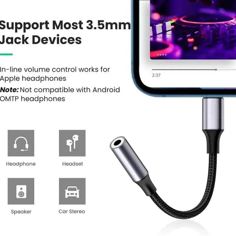 USB-C to 3.5mm Audio Adapter – iPhone 15, Samsung, Huawei Audio Jack Adapter PRIMED