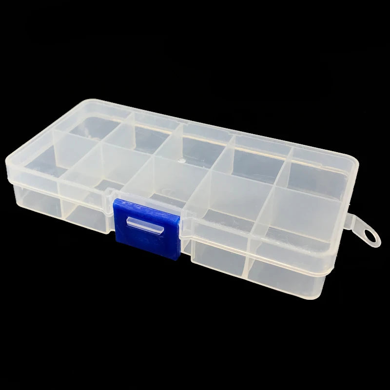 10-Compartment Clear Plastic Nail Art & Jewelry Organizer