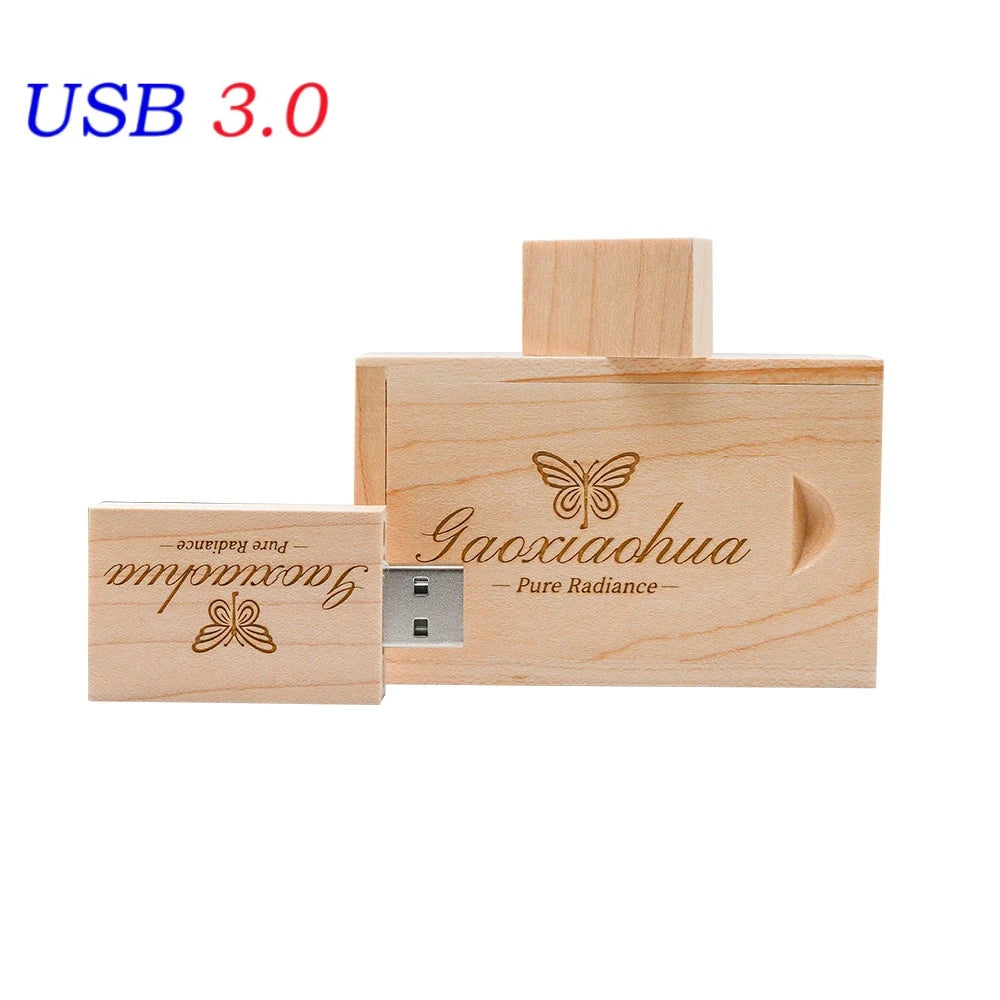 30-Pack Custom Logo Rose Wood USB 3.0 Flash Drives 4–32GB USB Flash Drive PRIMED