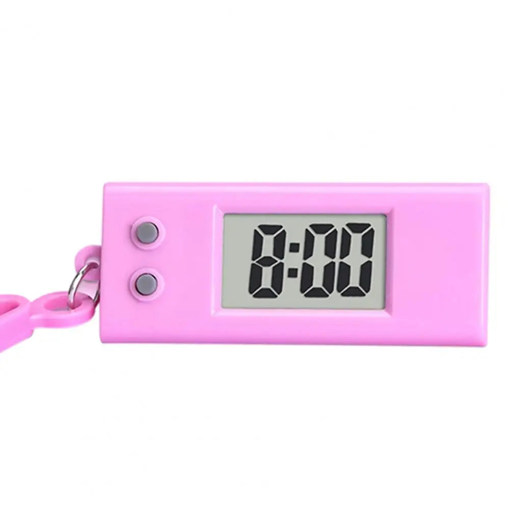 Triangle Mini LCD Digital Clock Keychain – Silent Desk Clock Digital Alarm Clock PRIMED Pink