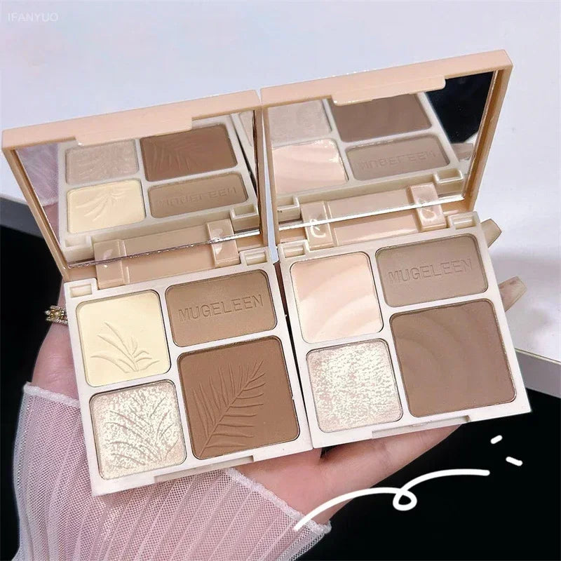 4-Color Highlight & Contour Palette – Matte Bronzer Blush Highlight Contour Palette PRIMED