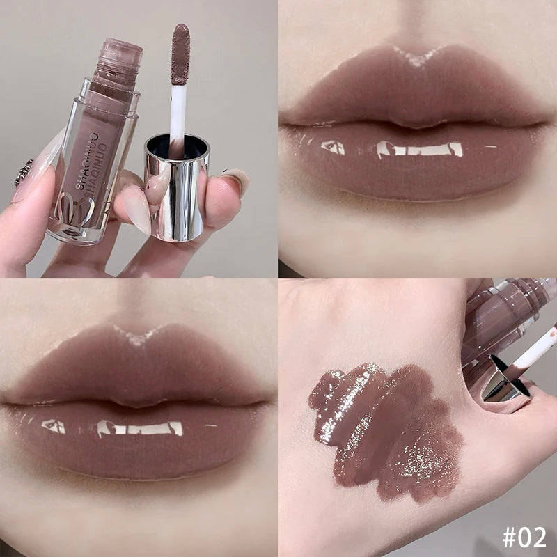 Nude Mirror Lip Gloss – Pearlescent Jelly Lip Oil, 5 Shades Lip Gloss PRIMED 02